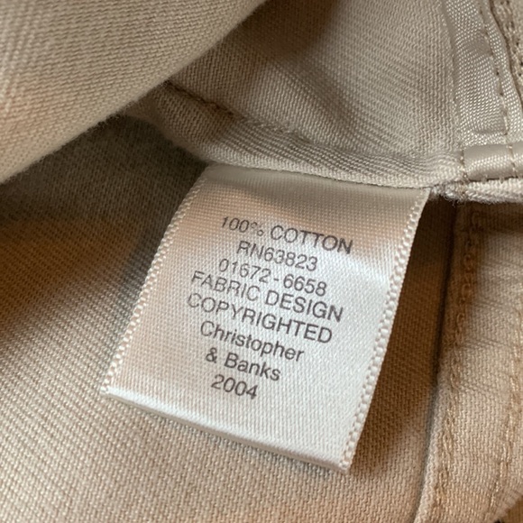 3-$30 Christopher & Banks khaki button down jacket with cats w/paw prints size M - Picture 7 of 7